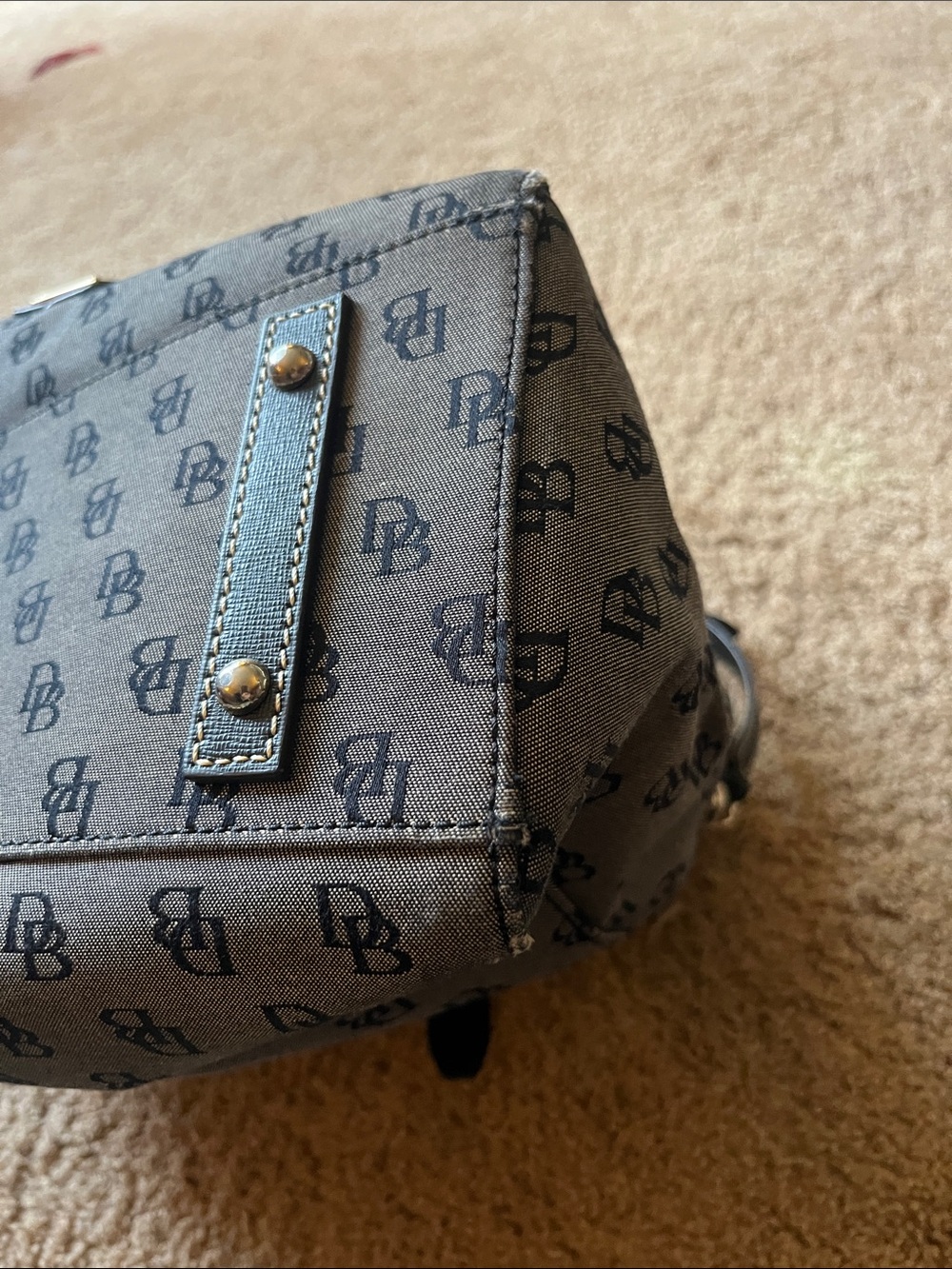 Dooney & Bourke Brown Logo Shoulder Tote with Black Trim - Picture 13 of 13